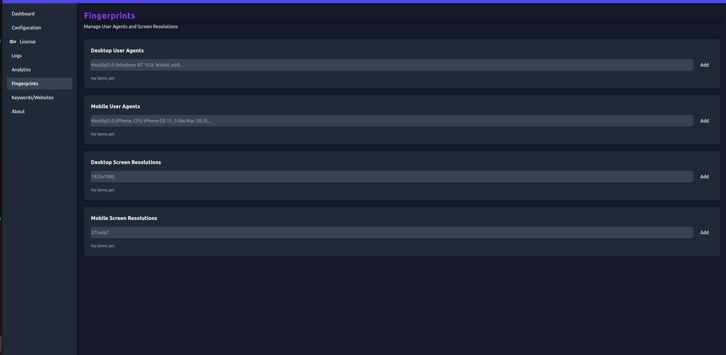 Profile & Proxy Management